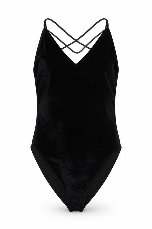 Womens UK Size S Divided One-Piece Black Bodysuit