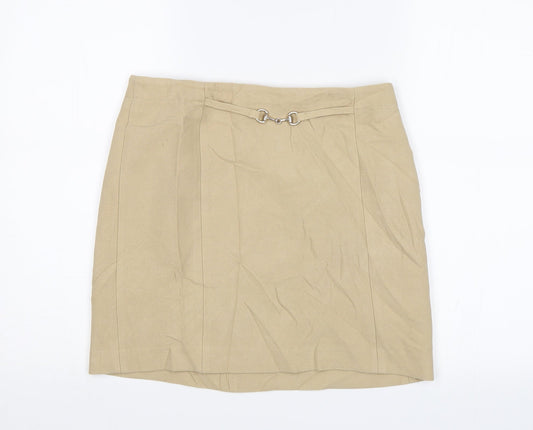 H&M Womens Beige   Mini Skirt Size 10