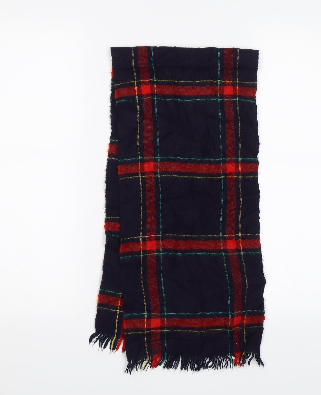 Preworn Unisex Black Plaid   Scarf