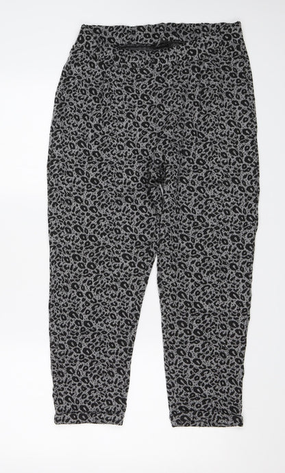 George Womens Grey Animal Print  Trousers  Size 14 L22 in