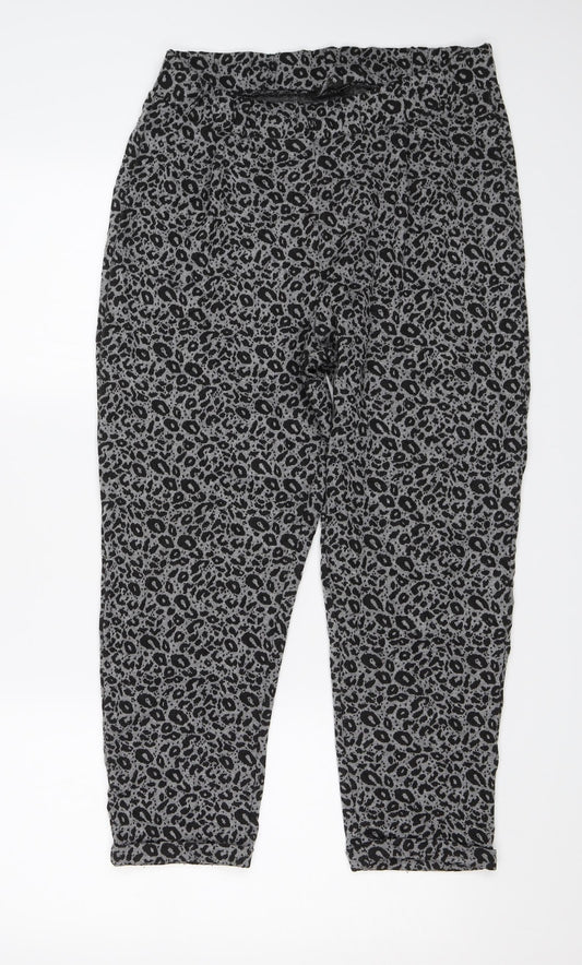 George Womens Grey Animal Print  Trousers  Size 14 L22 in