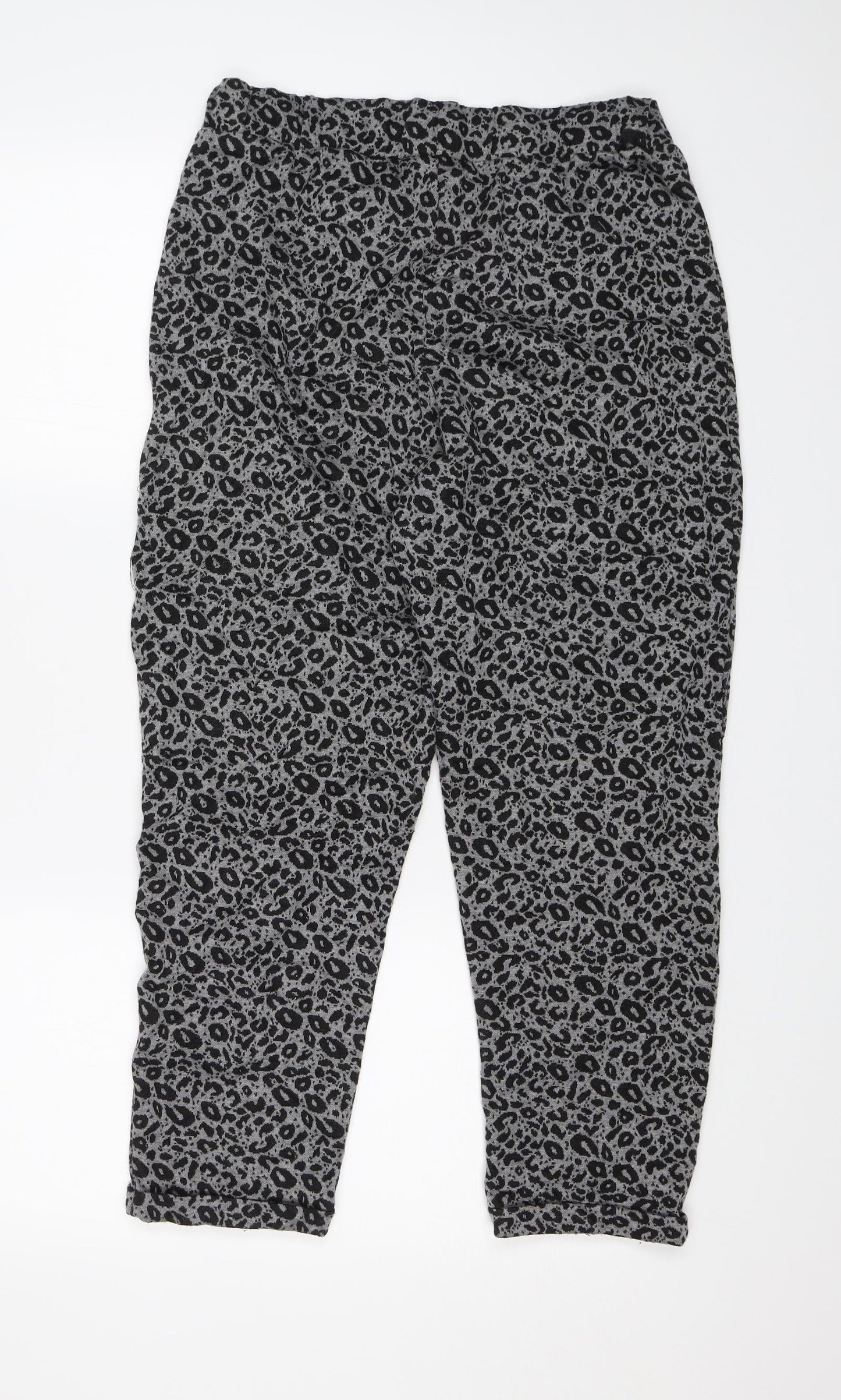 George Womens Grey Animal Print  Trousers  Size 14 L22 in