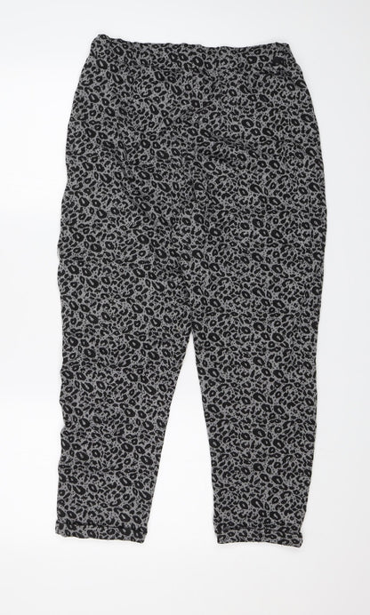 George Womens Grey Animal Print  Trousers  Size 14 L22 in
