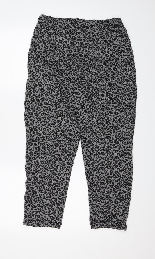 George Womens Grey Animal Print  Trousers  Size 14 L22 in