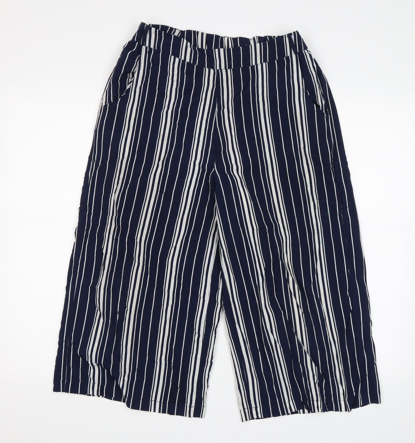 Select Womens Blue Striped  Cut-Off Shorts Size 8