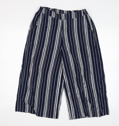 Select Womens Blue Striped  Cut-Off Shorts Size 8