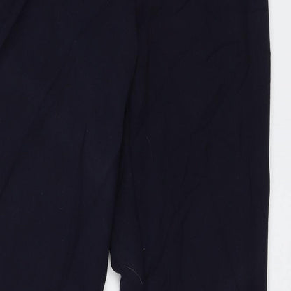 Womens UK Size 12 M&S Regular Fit Dress Pants Blue Trousers