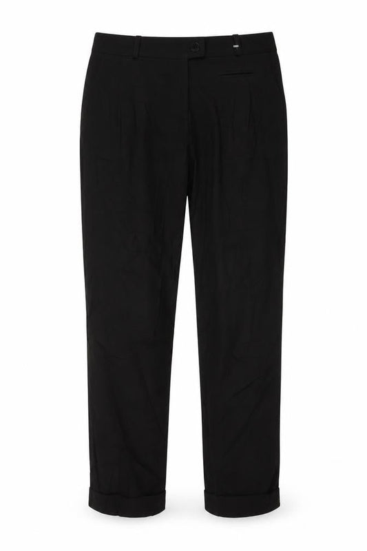 Womens UK Size 10 Topshop Regular Fit Dress Pants Black Trousers