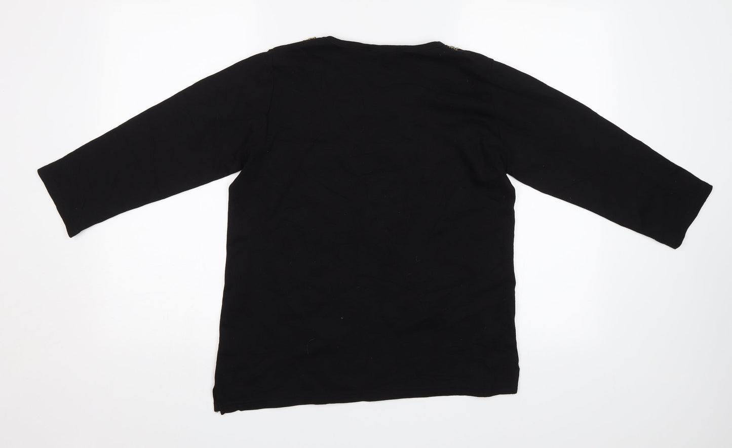 Womens UK Size M Isle Black Basic Blouse