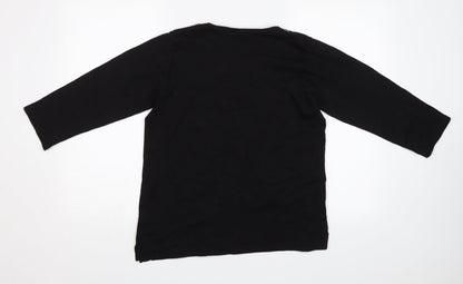 Womens UK Size M Isle Black Basic Blouse