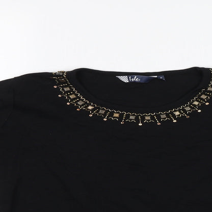 Womens UK Size M Isle Black Basic Blouse