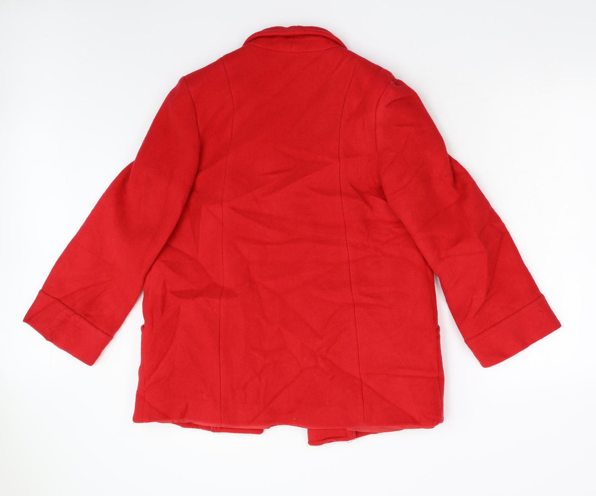 Kashmour Womens Red   Overcoat Coat Size M