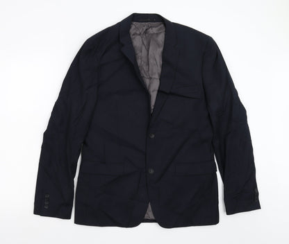 Mens UK Size 40 Topman Regular Blue Suit Jacket