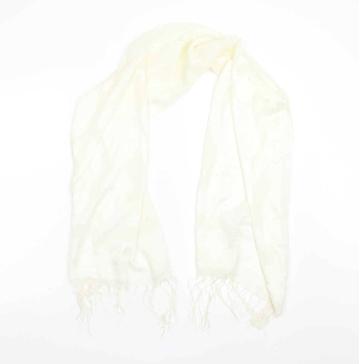 Preworn Womens Ivory Geometric   Scarf