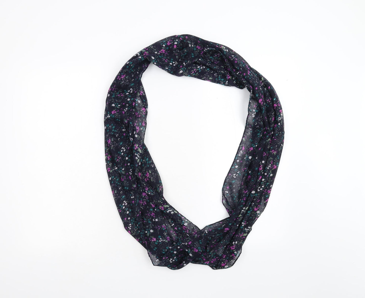 Preworn Womens Blue Floral   Scarf