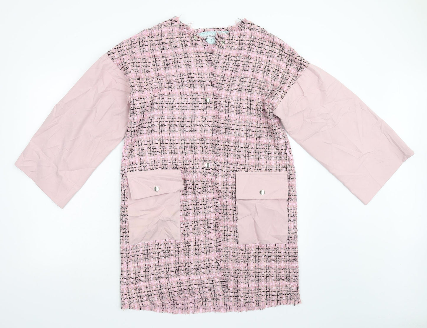 Liliya Stalmakova Womens Pink Check  Overcoat Coat Size L