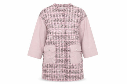 Liliya Stalmakova Womens Pink Check  Overcoat Coat Size L