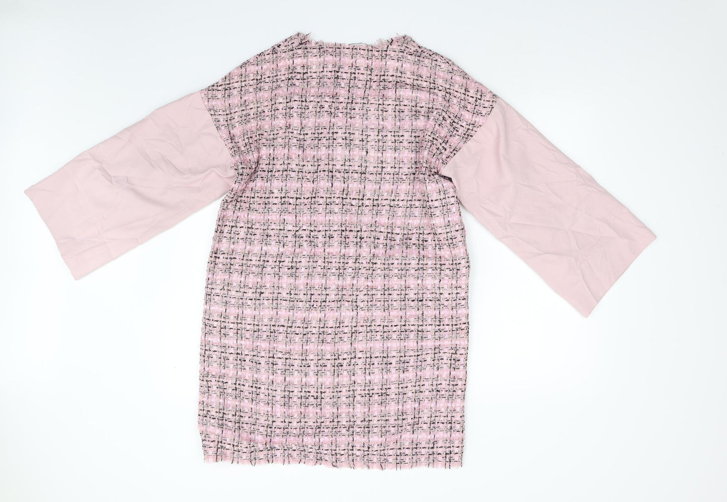 Liliya Stalmakova Womens Pink Check  Overcoat Coat Size L