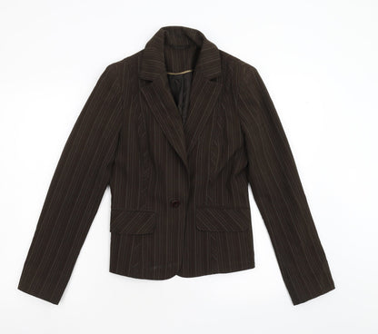 Evie Womens Brown   Jacket Blazer Size 10