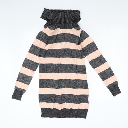 H&M Girls Multicoloured Striped Knit Pullover Jumper Size 14 Years