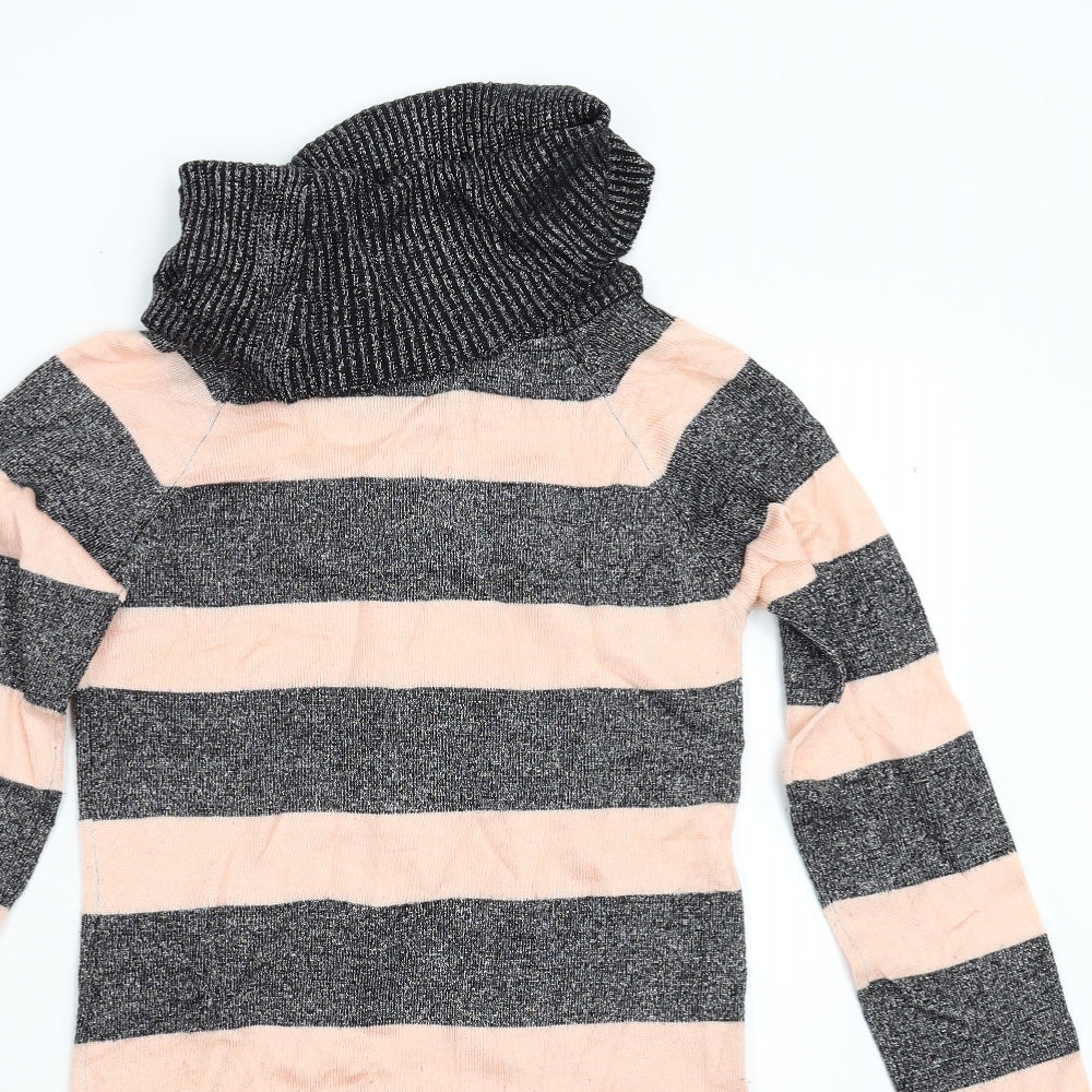 H&M Girls Multicoloured Striped Knit Pullover Jumper Size 14 Years
