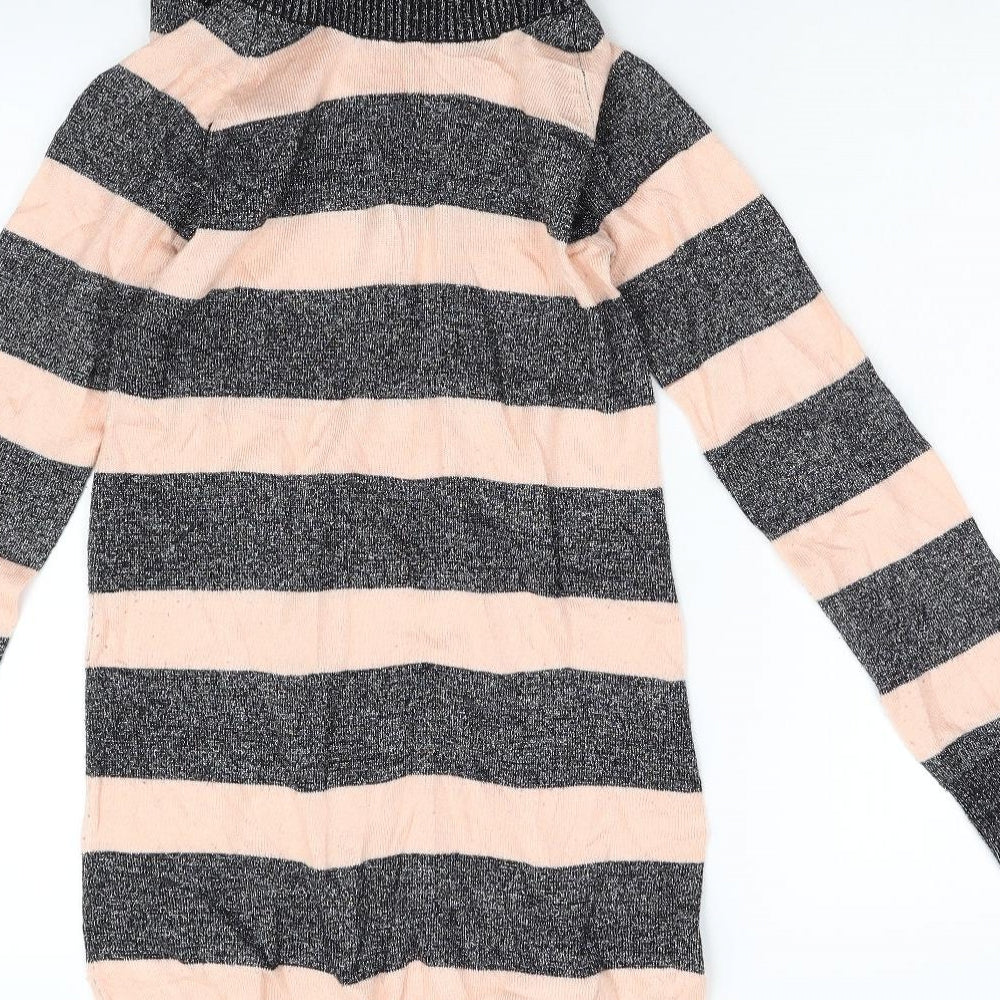 H&M Girls Multicoloured Striped Knit Pullover Jumper Size 14 Years