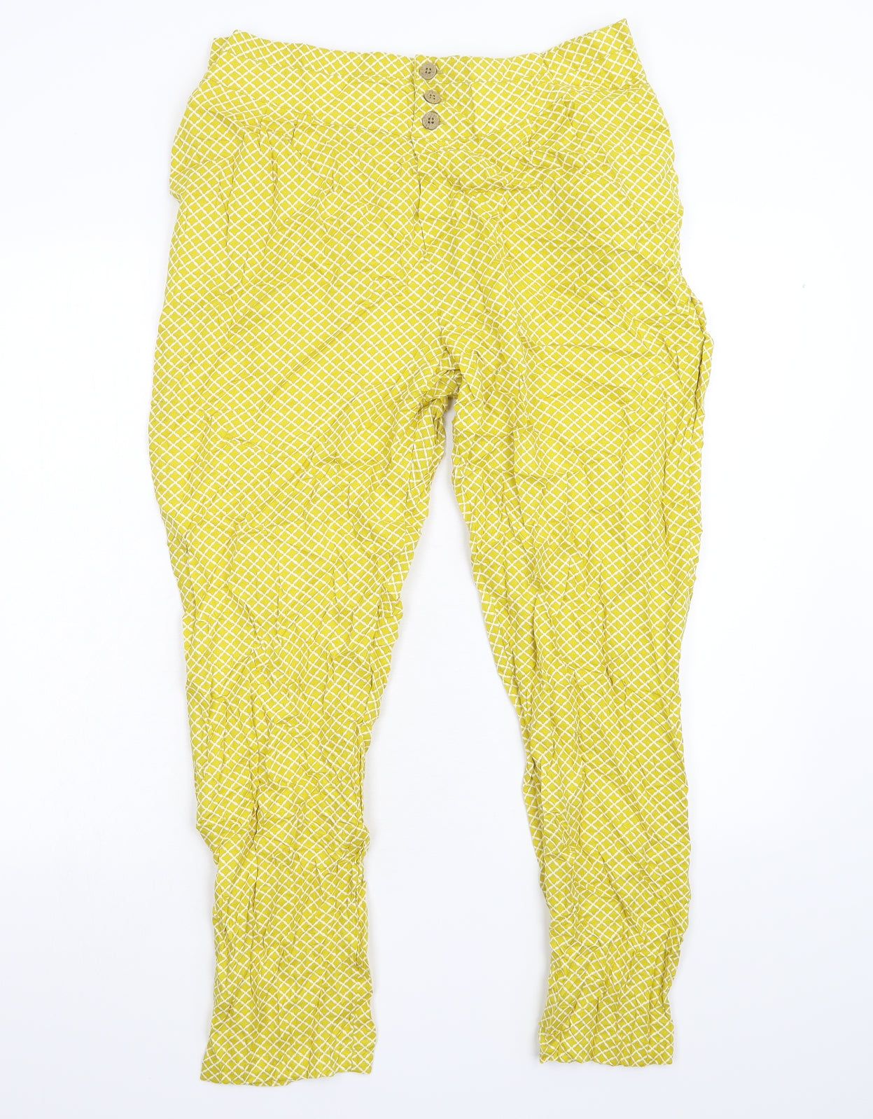 Womens UK Size 14 M&S Regular Fit  Yellow Trousers