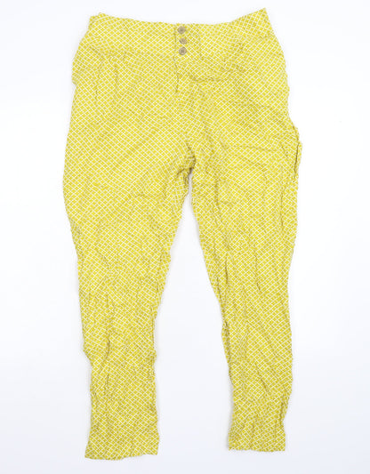 Womens UK Size 14 M&S Regular Fit  Yellow Trousers