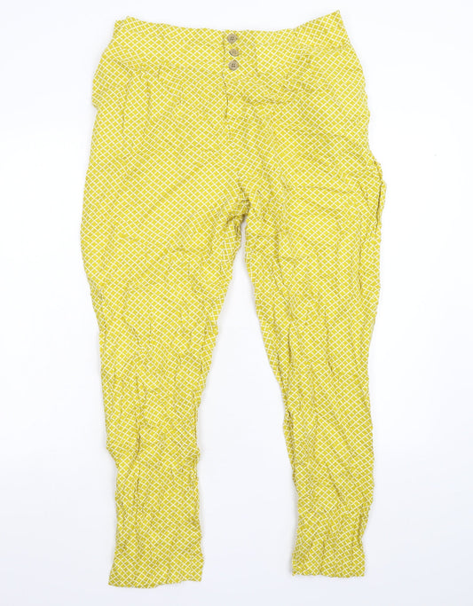 Womens UK Size 14 M&S Regular Fit  Yellow Trousers