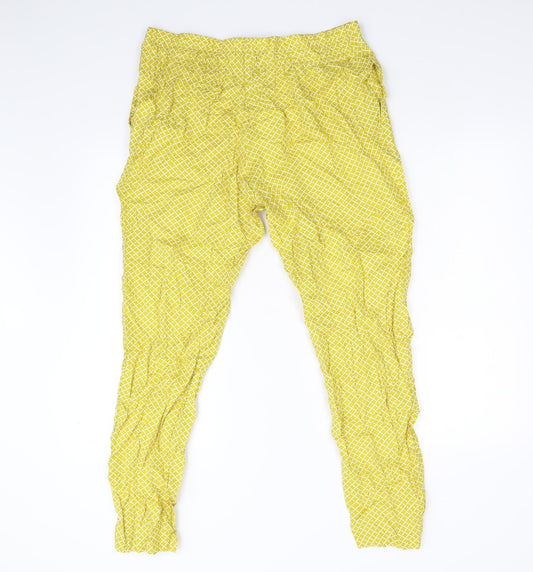 Womens UK Size 14 M&S Regular Fit  Yellow Trousers