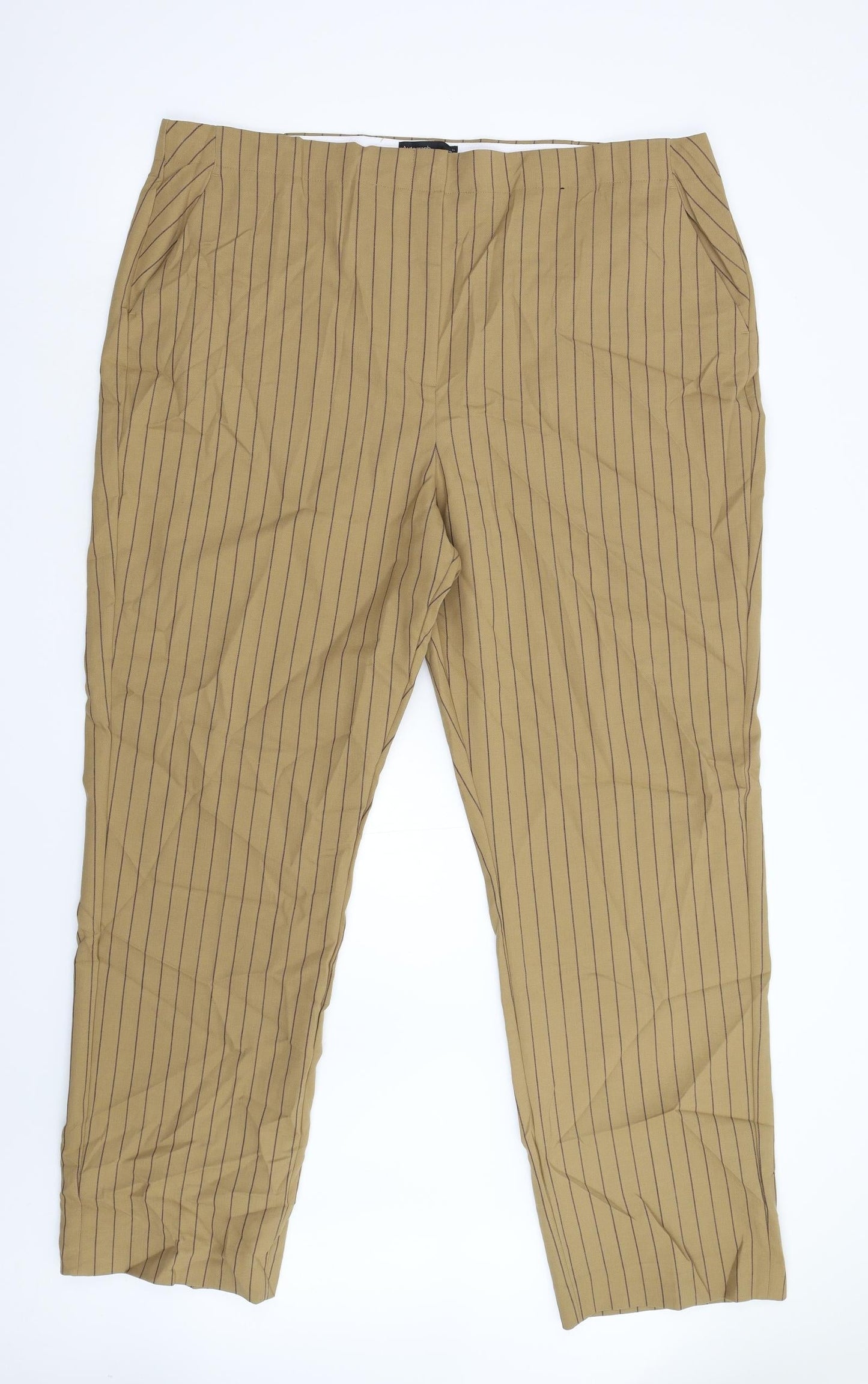 Autograph Womens Brown Striped  Trousers  Size 22 L31 in