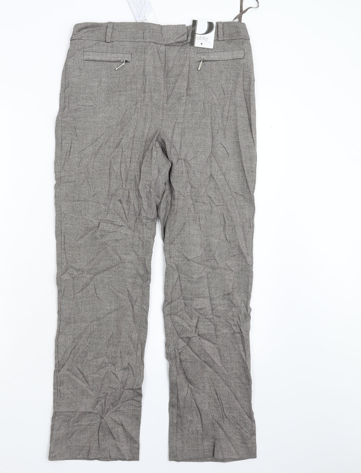 Etite Womens Grey   Trousers  Size 8 L27 in