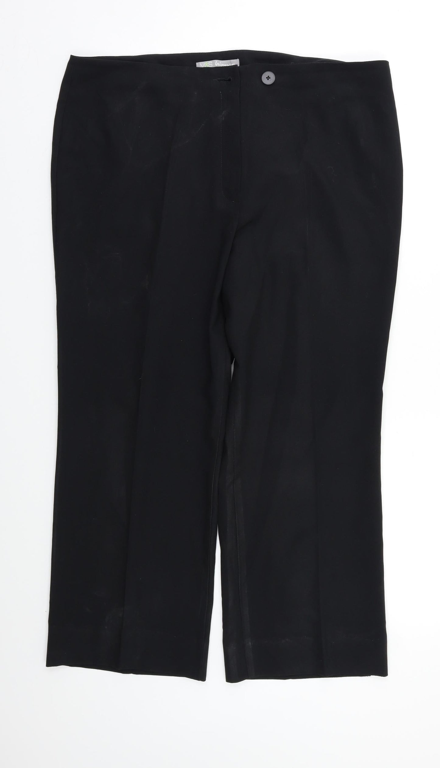 Womens UK Size 16 M&S Regular Fit Dress Pants Black Trousers