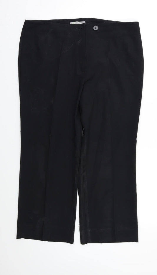 Womens UK Size 16 M&S Regular Fit Dress Pants Black Trousers