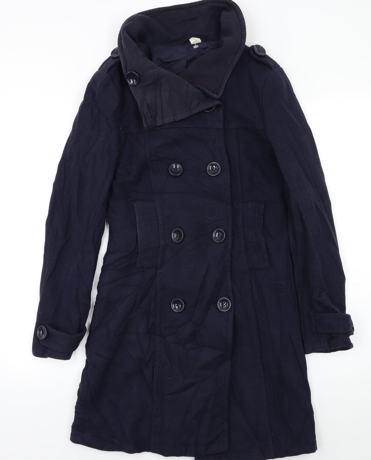 Womens UK Size S H&M Blue Pea Coat