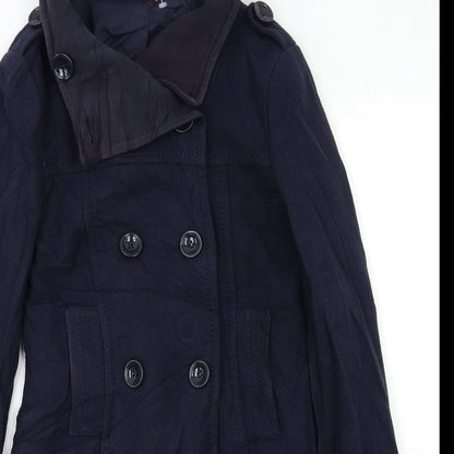 Womens UK Size S H&M Blue Pea Coat