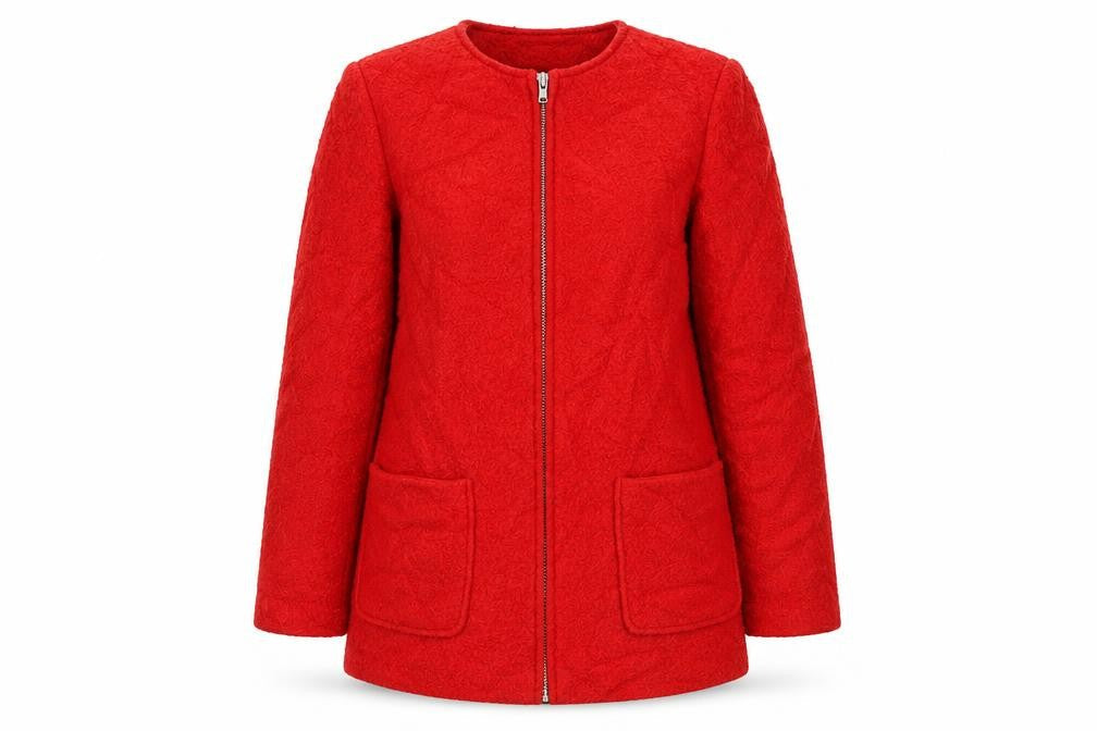 Womens UK Size 12 New Look Red Biker Coat