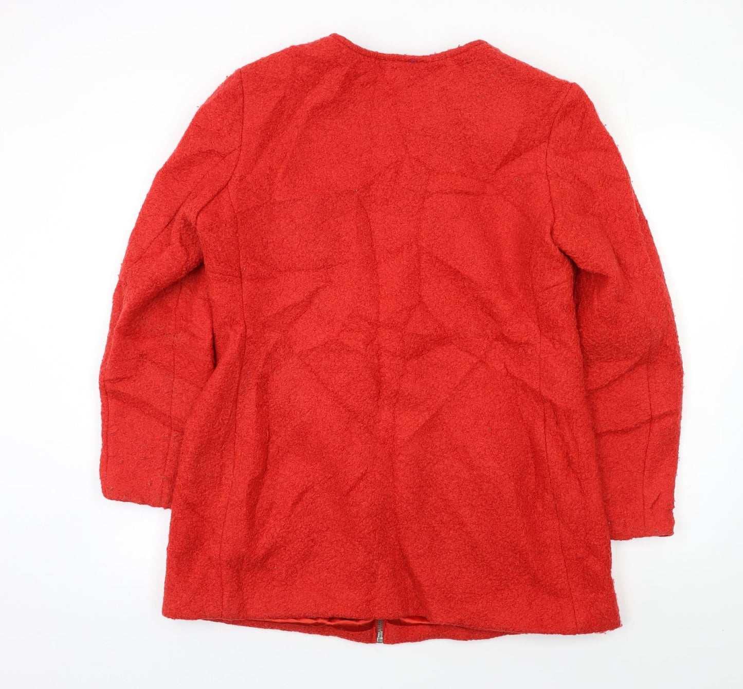 Womens UK Size 12 New Look Red Biker Coat