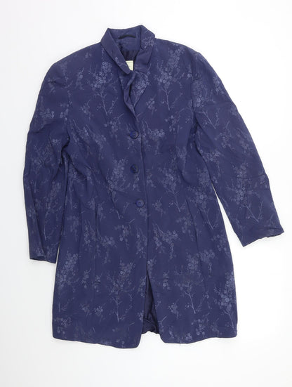 Choise Womens Blue Floral  Jacket Blazer Size M