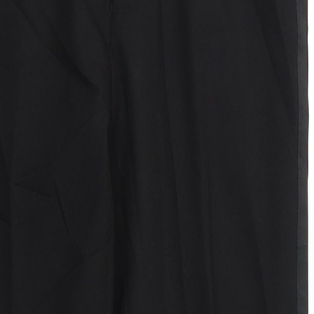 Womens UK Size 32 Preworn Regular Fit Dress Pants Black Trousers