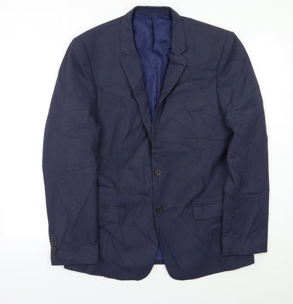 Mens UK Size 40 River Island Regular Blue Suit Jacket