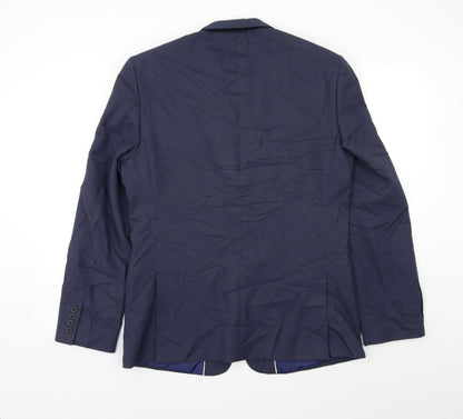 Mens UK Size 40 River Island Regular Blue Suit Jacket