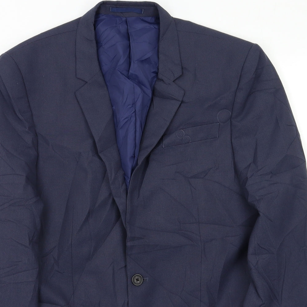Mens UK Size 40 River Island Regular Blue Suit Jacket