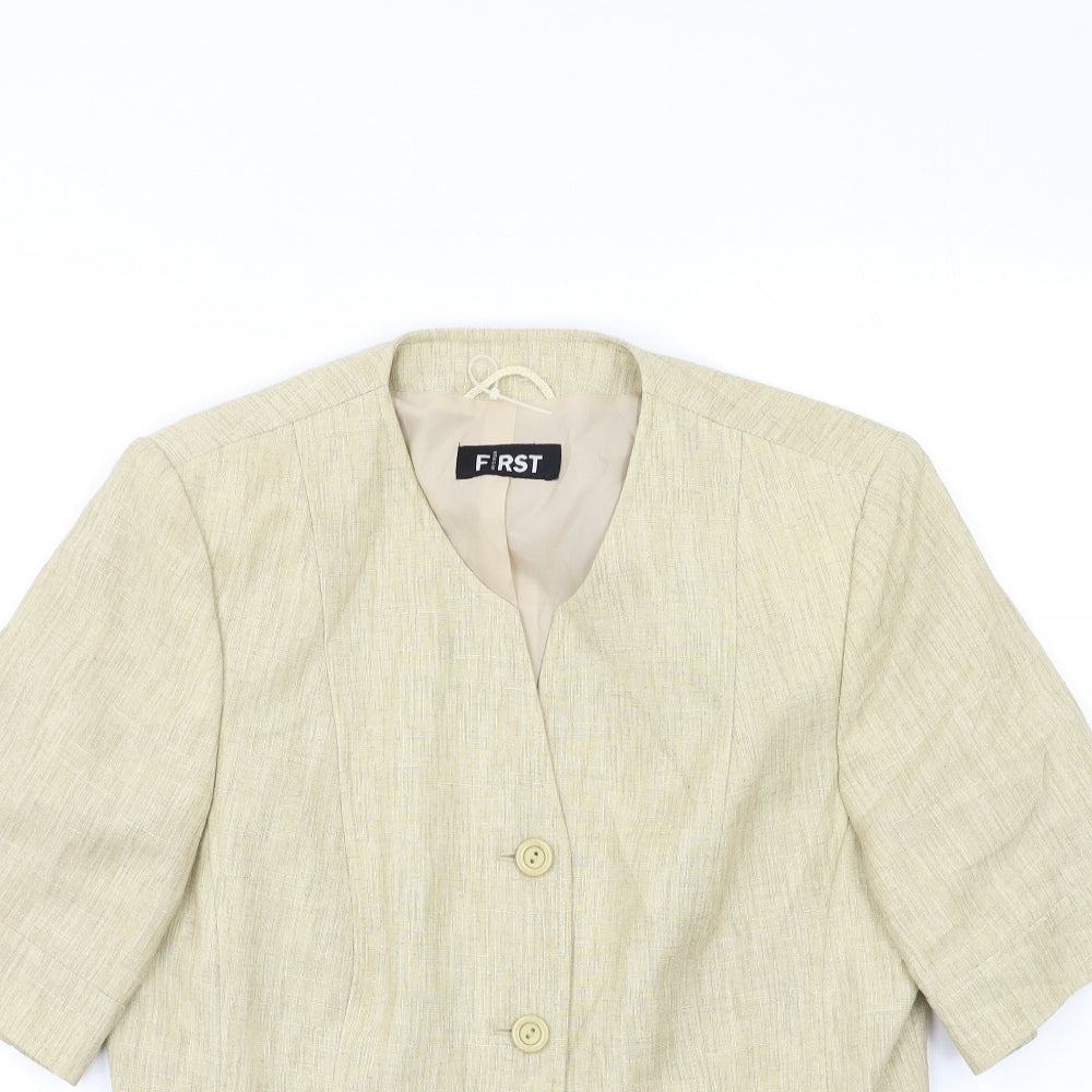 First Avenue Womens Beige   Jacket Blazer Size M