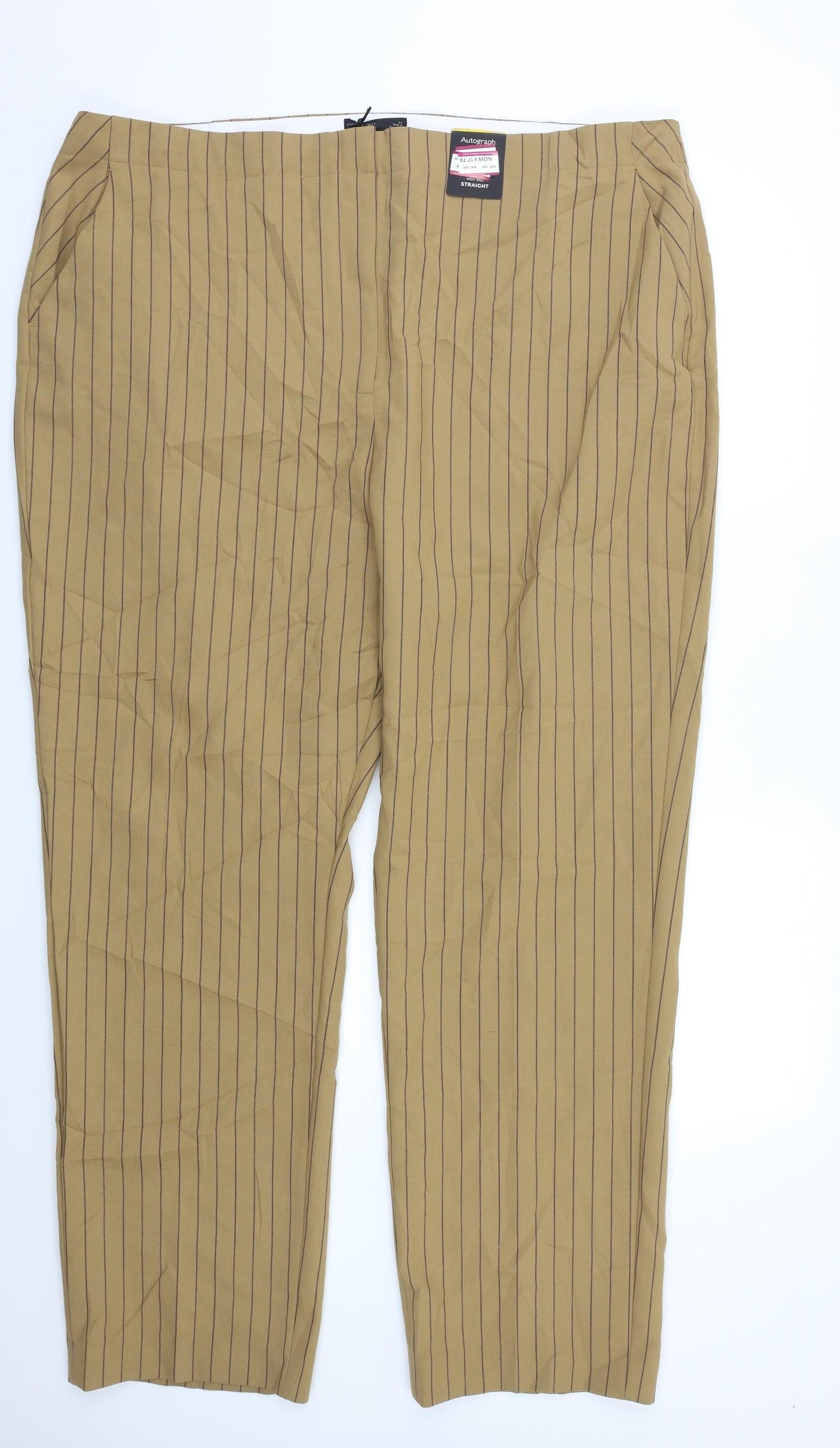 Autograph Womens Beige Striped  Dress Pants Trousers Size 20 L28 in