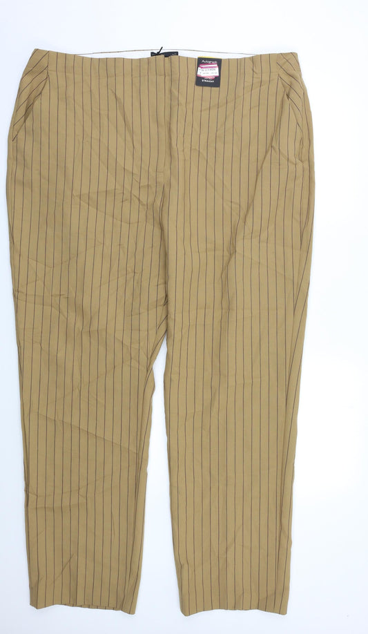 Autograph Womens Beige Striped  Dress Pants Trousers Size 20 L28 in