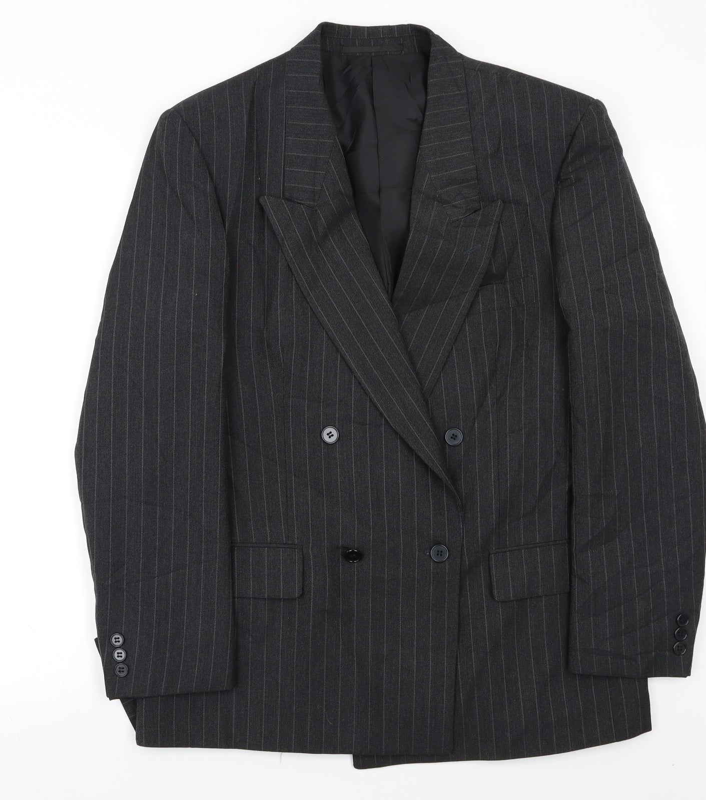 C&A Womens Black Striped  Jacket Blazer Size 38