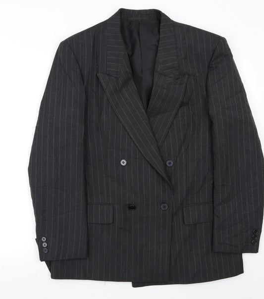 C&A Womens Black Striped  Jacket Blazer Size 38