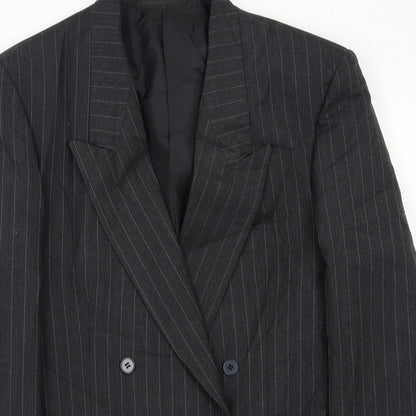 C&A Womens Black Striped  Jacket Blazer Size 38