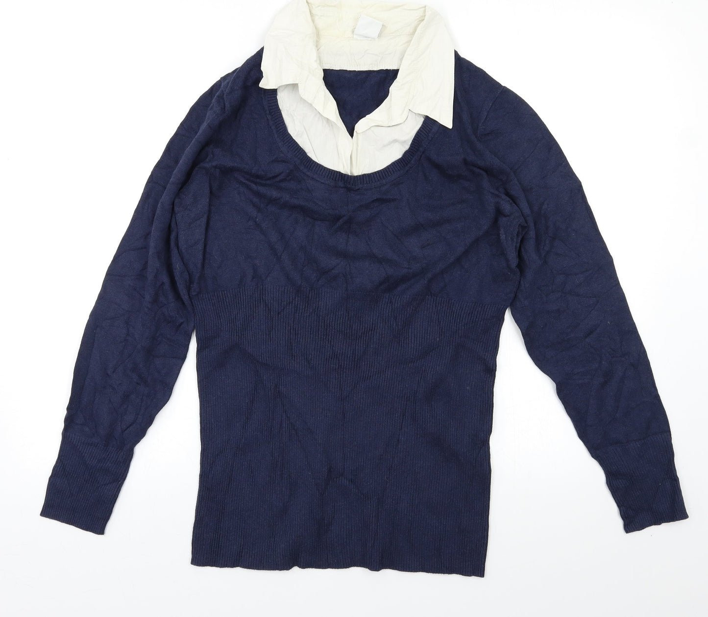 Womens UK Size M Preworn Blue Pullover Jumper